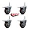 Service Caster 35 Inch Maroon Polyurethane Swivel 58 Inch Threaded Stem Caster Set with Total Lock Brake SCC-TSTTL20S3514-PPUB-MRN-58212-4 - alternate 4